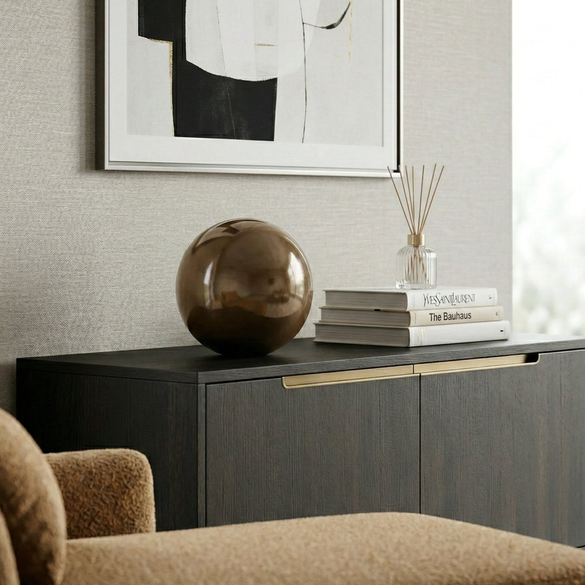 Cast Glass Orb Decorative Object