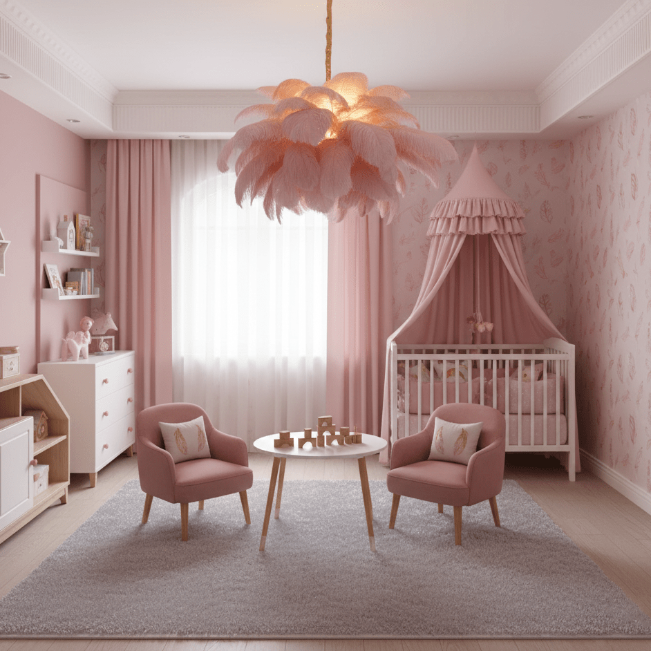 Ostrich Feather Chandelier