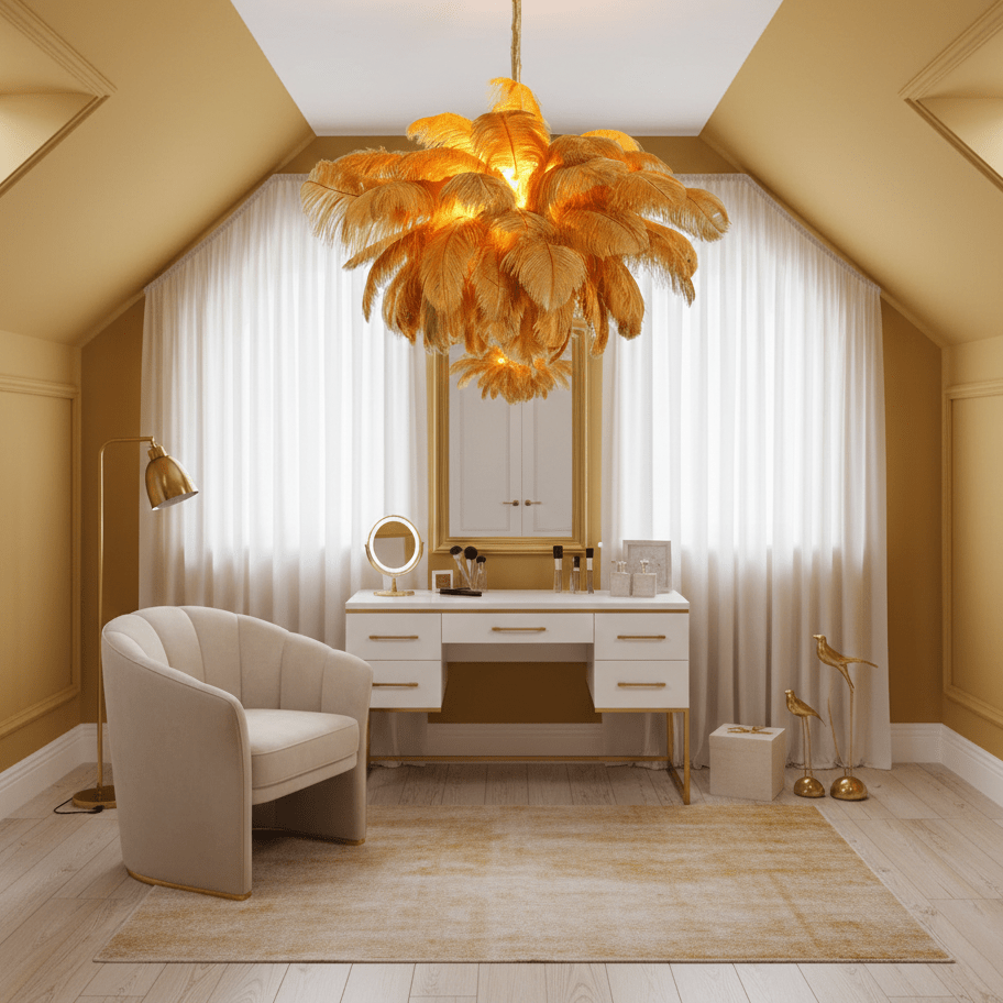 Ostrich Feather Chandelier
