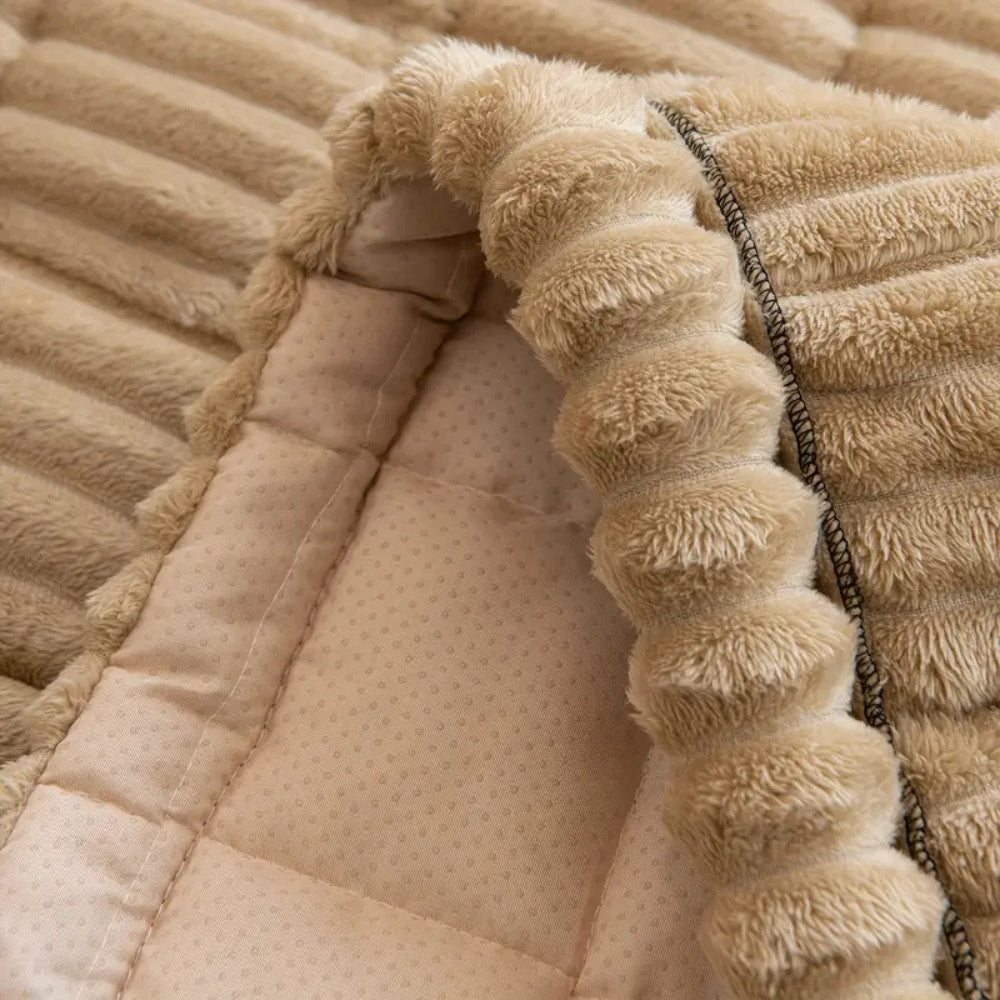 Plush Pleated Sofa Cover