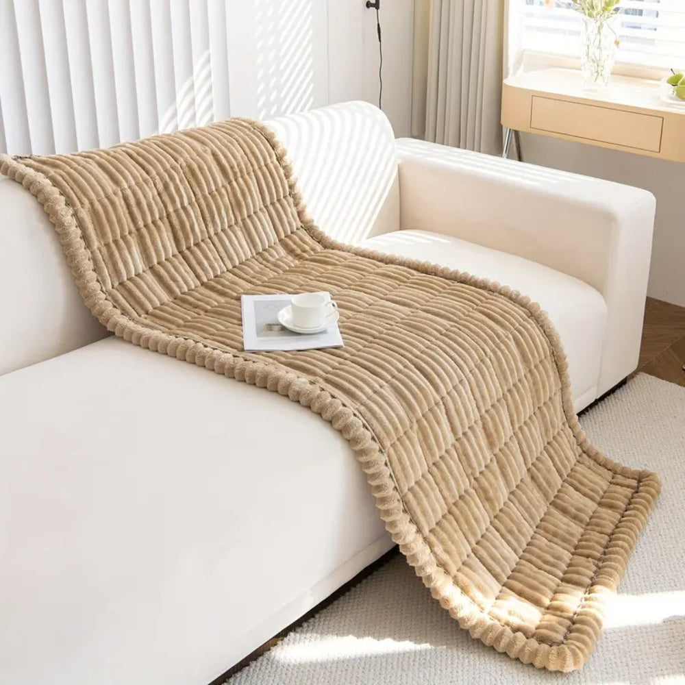 Plush Pleated Sofa Cover