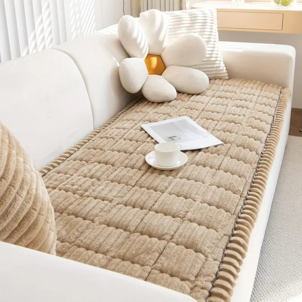 Plush Pleated Sofa Cover