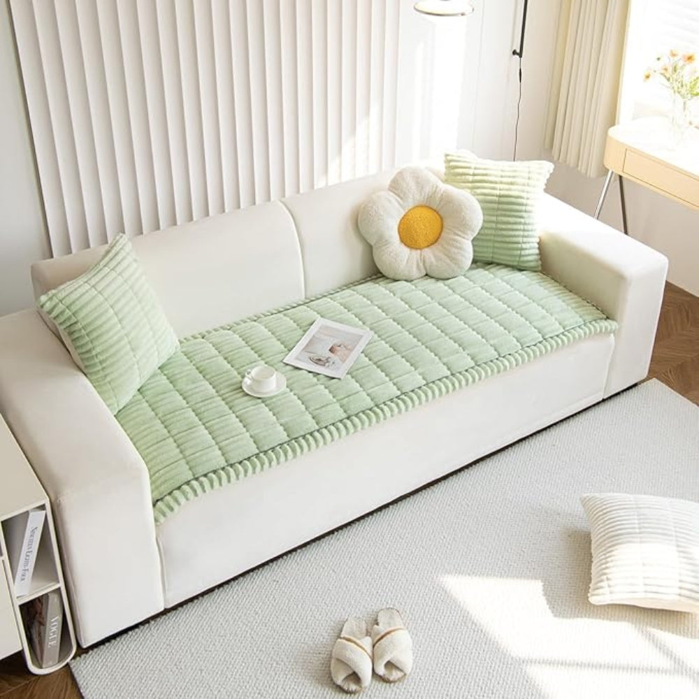 Plush Pleated Sofa Cover