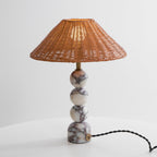 Carroll Marble & Rattan Table Lamp