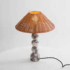 Carroll Marble & Rattan Table Lamp