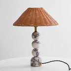 Carroll Marble & Rattan Table Lamp