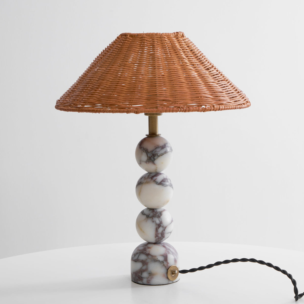 Carroll Marble & Rattan Table Lamp