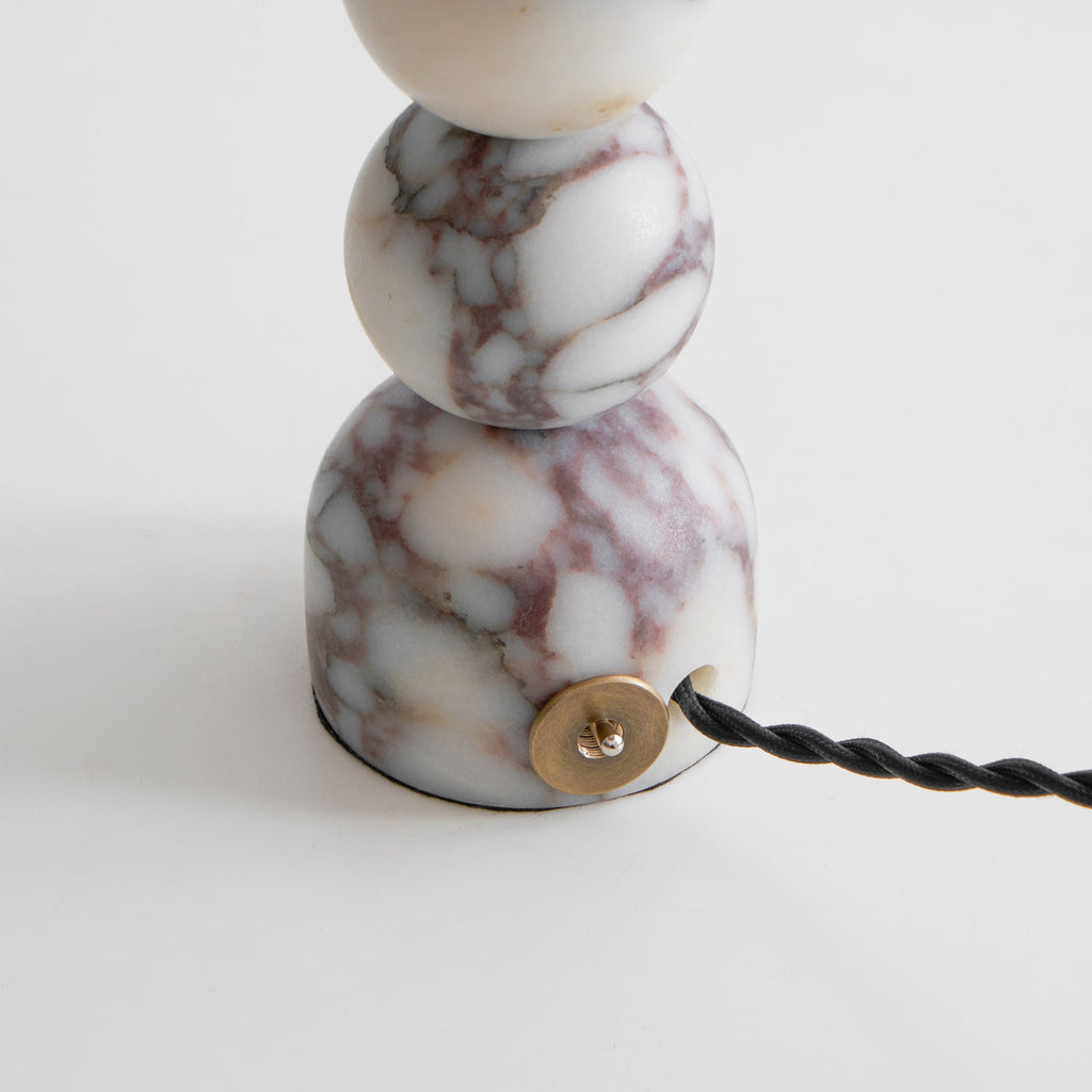 Carroll Marble & Rattan Table Lamp