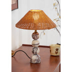 Carroll Marble & Rattan Table Lamp