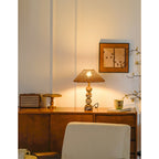 Carroll Marble & Rattan Table Lamp