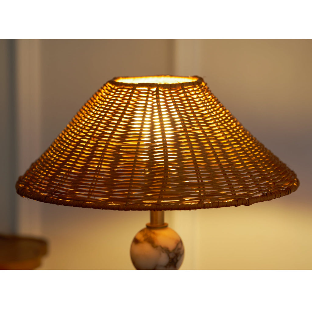 Carroll Marble & Rattan Table Lamp