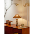 Carroll Marble & Rattan Table Lamp
