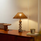 Carroll Marble & Rattan Table Lamp