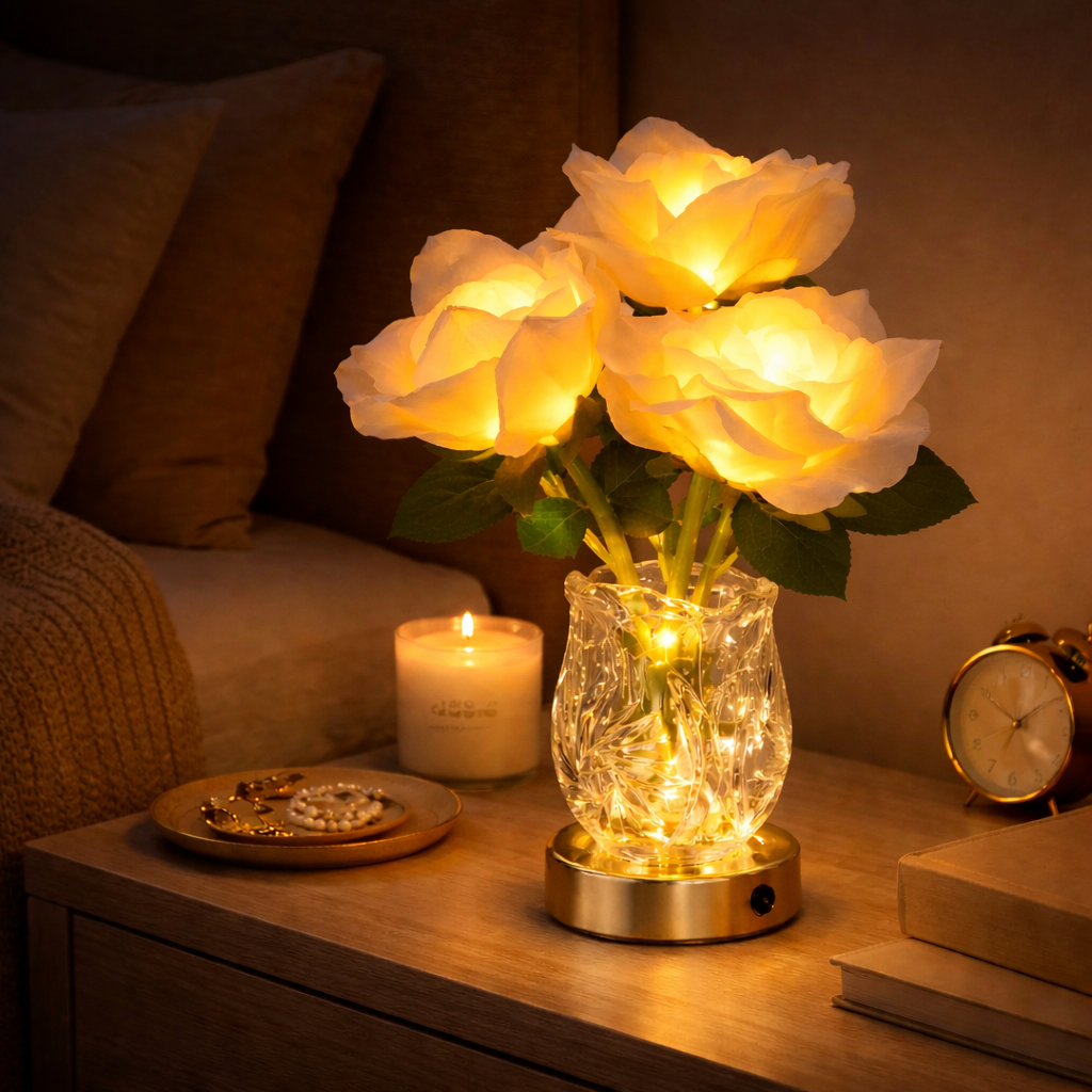 LED Rose Flower Table Lamp