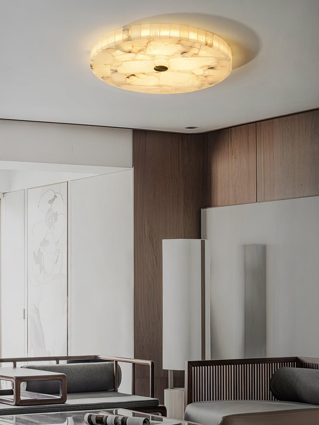 Round Alabaster LED Ceiling Light