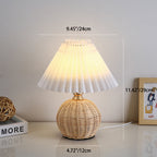 Nordic Rattan Pleated LED Table Lamp
