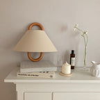 Wood Pleated Semi-Circle Wall Sconce