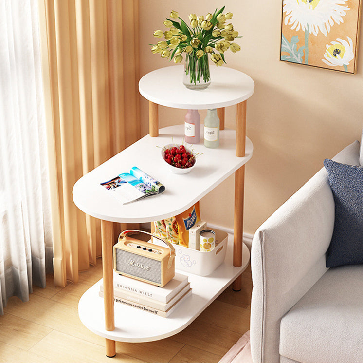 Three-Tier Solid Wood End Table