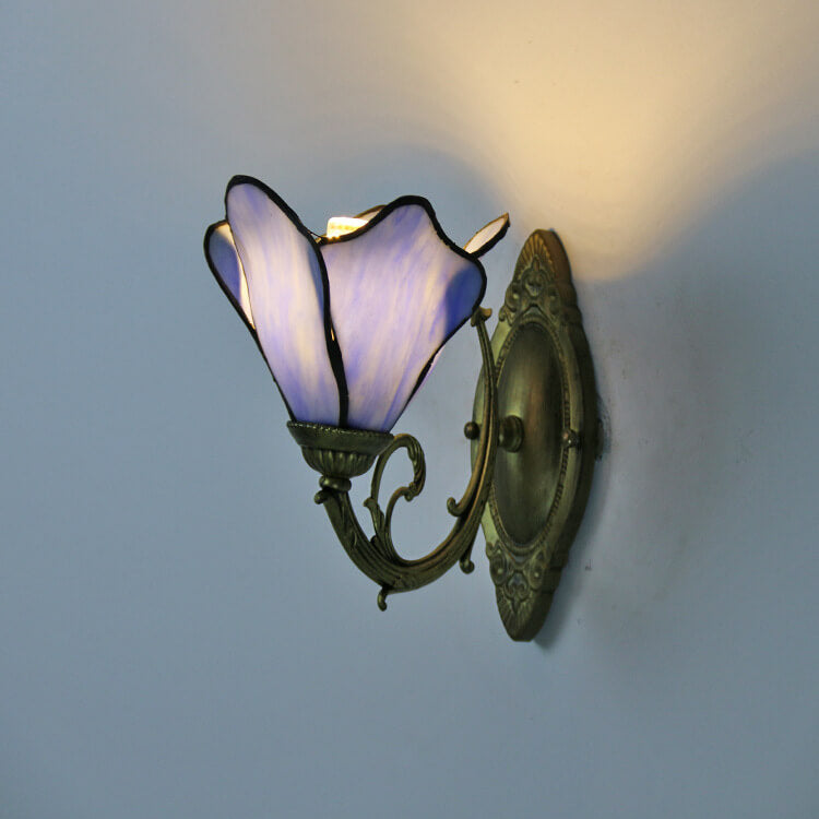 Tiffany Petal Stained Glass Wall Sconce
