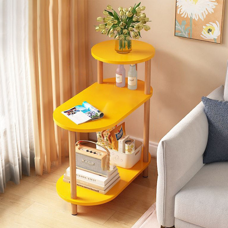 Three-Tier Solid Wood End Table