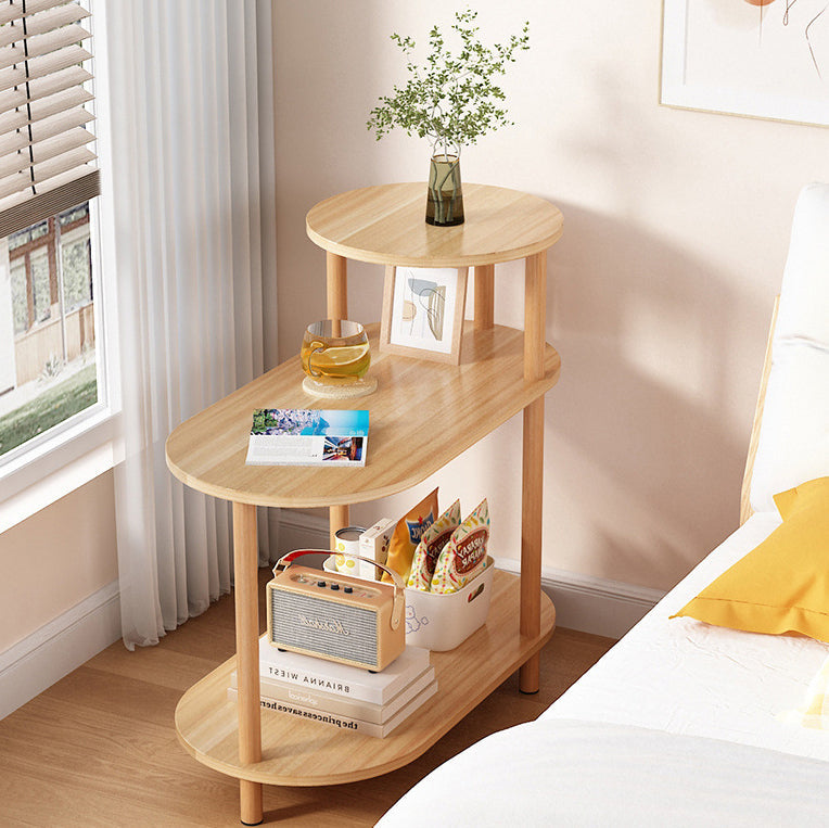 Three-Tier Solid Wood End Table