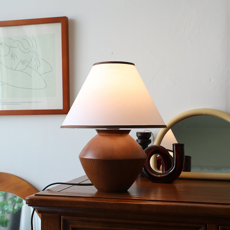 Japanese Wabi-Sabi Wood Table Lamp