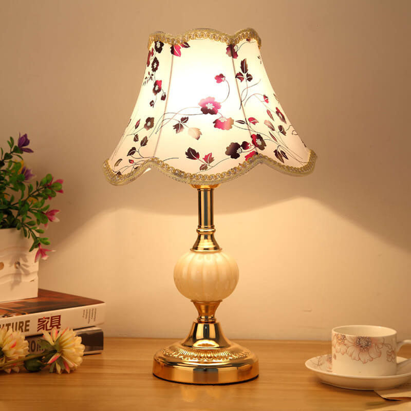 Nordic Floral Glass Table Lamp