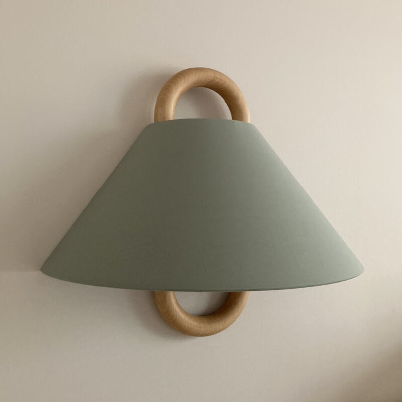 Wood Pleated Semi-Circle Wall Sconce
