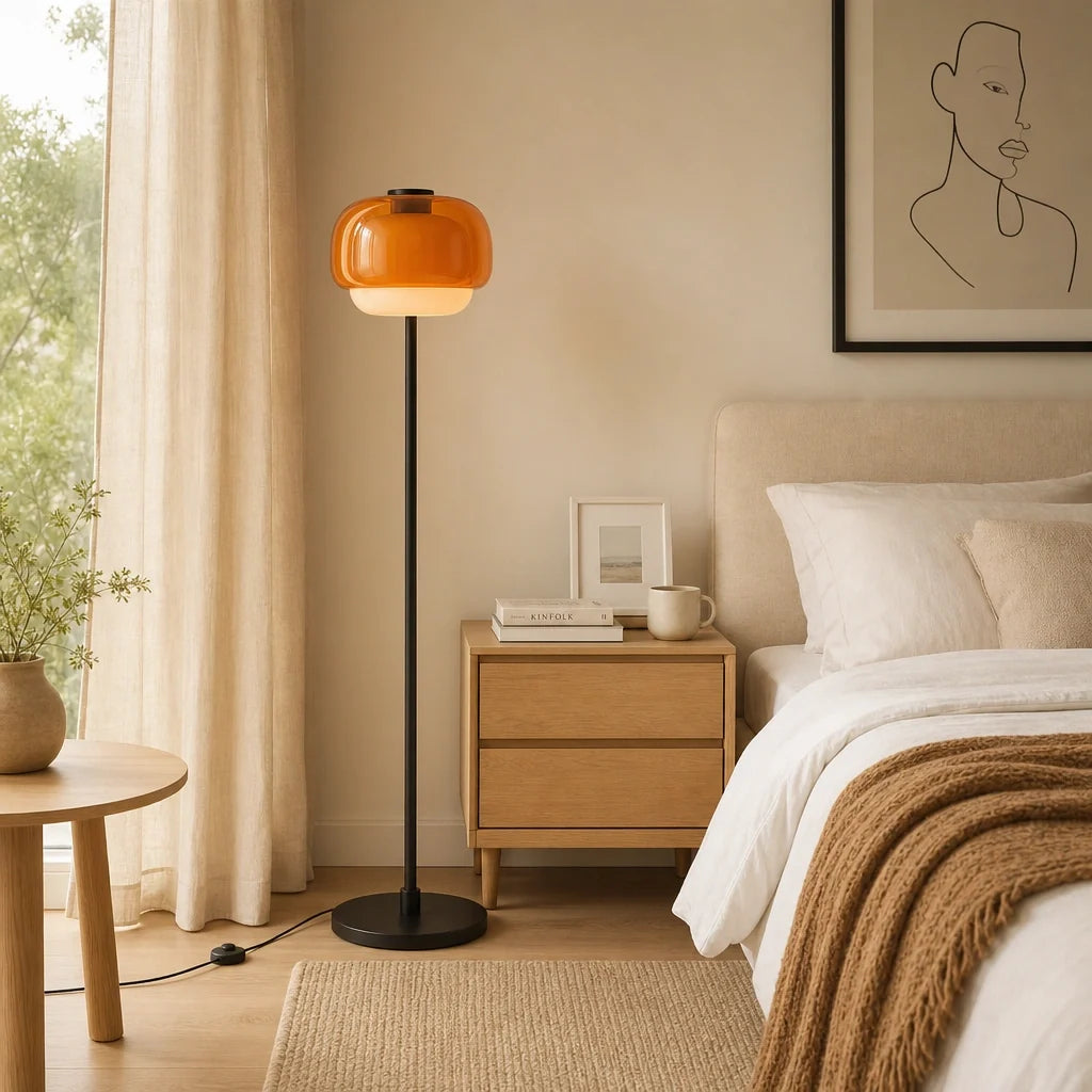 Sanae Round Glass Floor Lamp