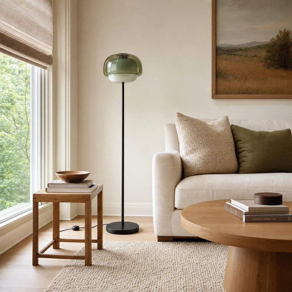 Sanae Round Glass Floor Lamp