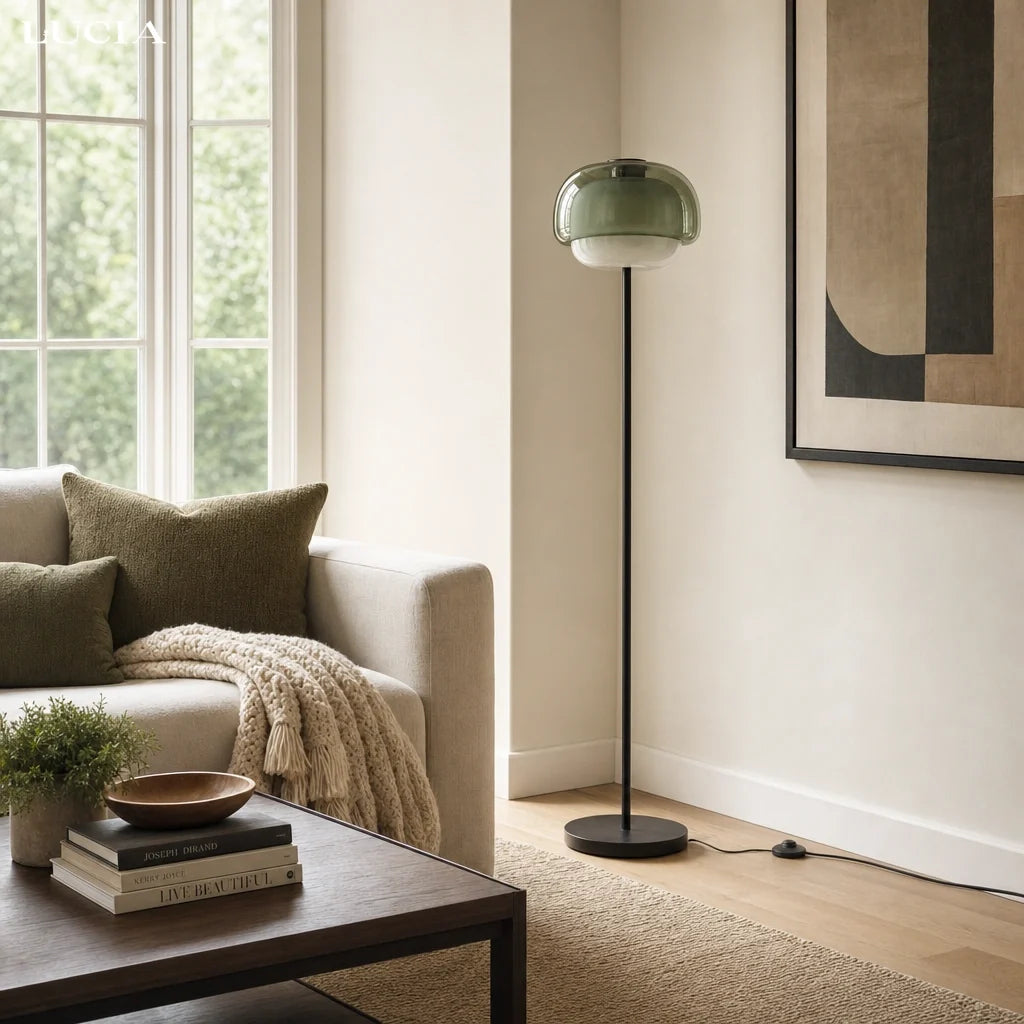 Sanae Round Glass Floor Lamp