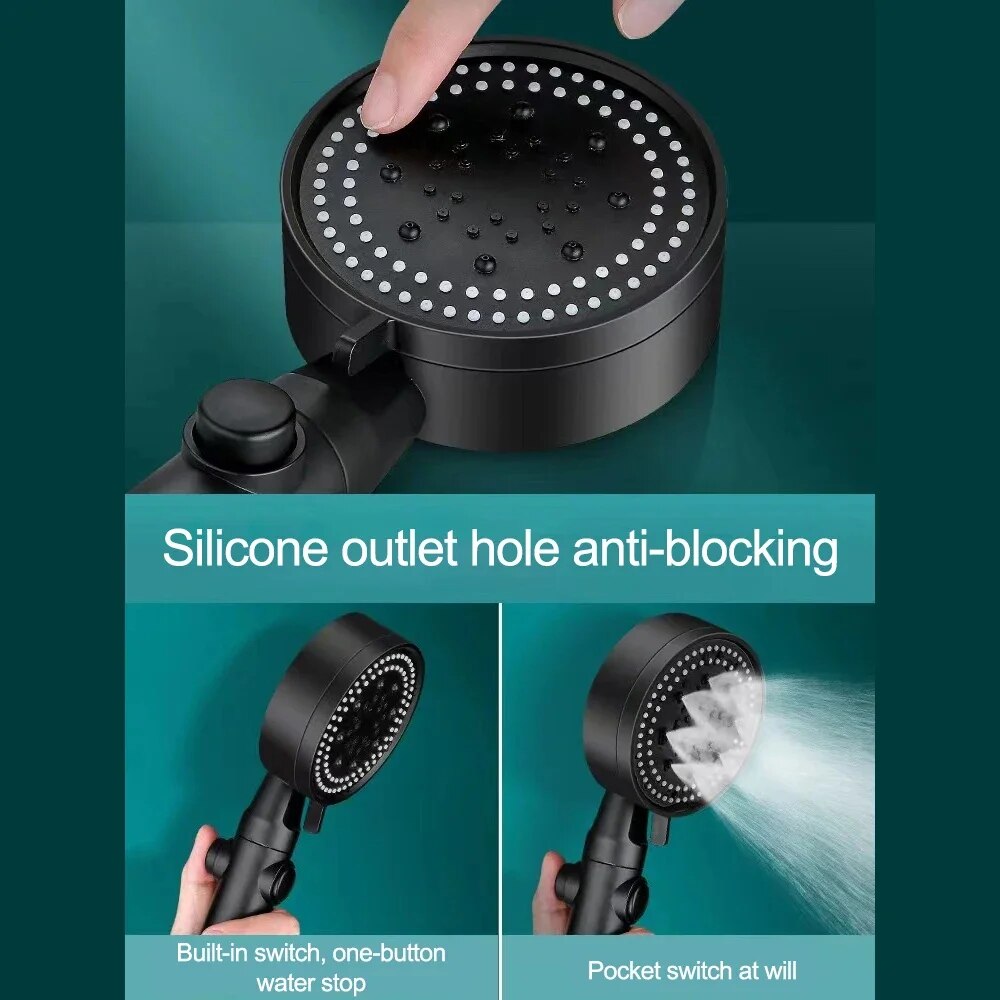 High-Pressure Shower Head with Hose
