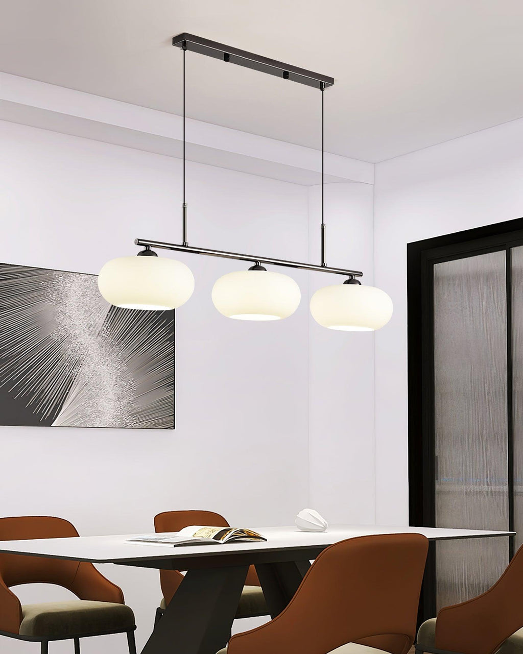 Sculptural Triple Pendant Light