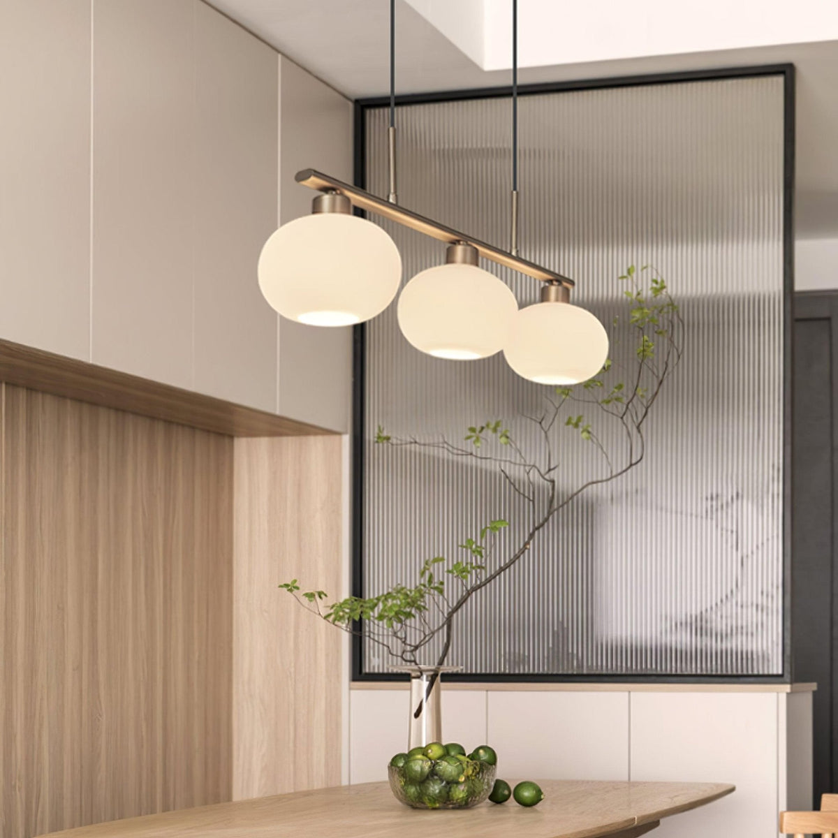 Sculptural Triple Pendant Light