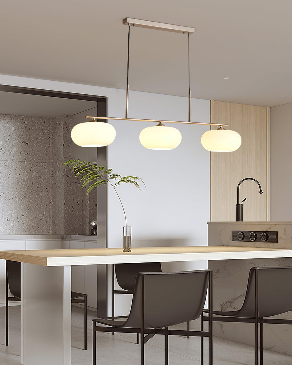 Sculptural Triple Pendant Light