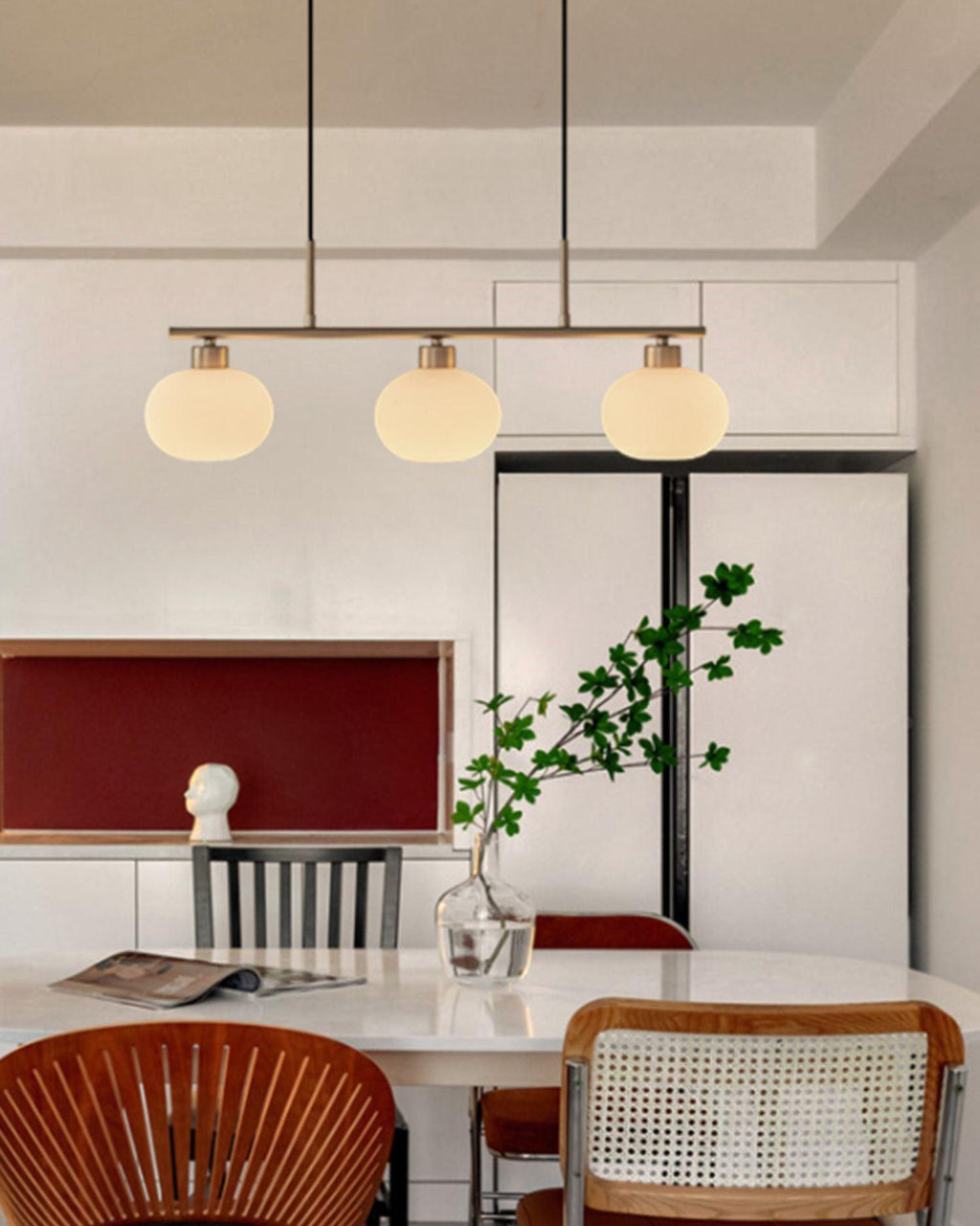 Sculptural Triple Pendant Light