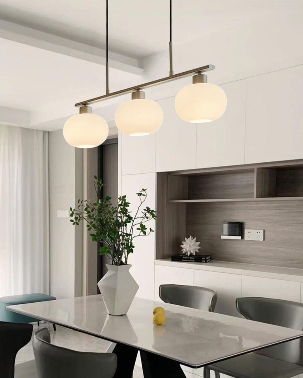 Sculptural Triple Pendant Light