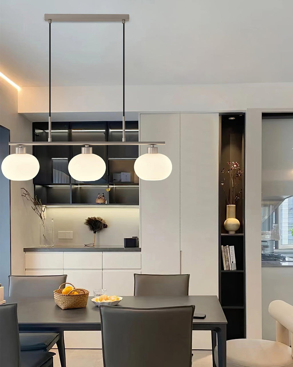 Sculptural Triple Pendant Light