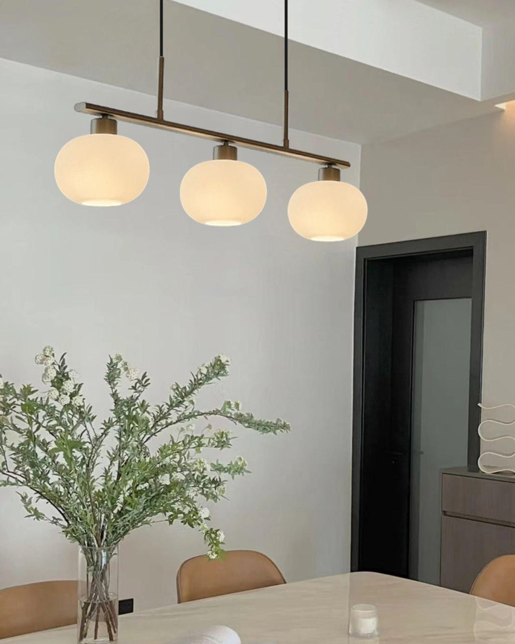 Sculptural Triple Pendant Light