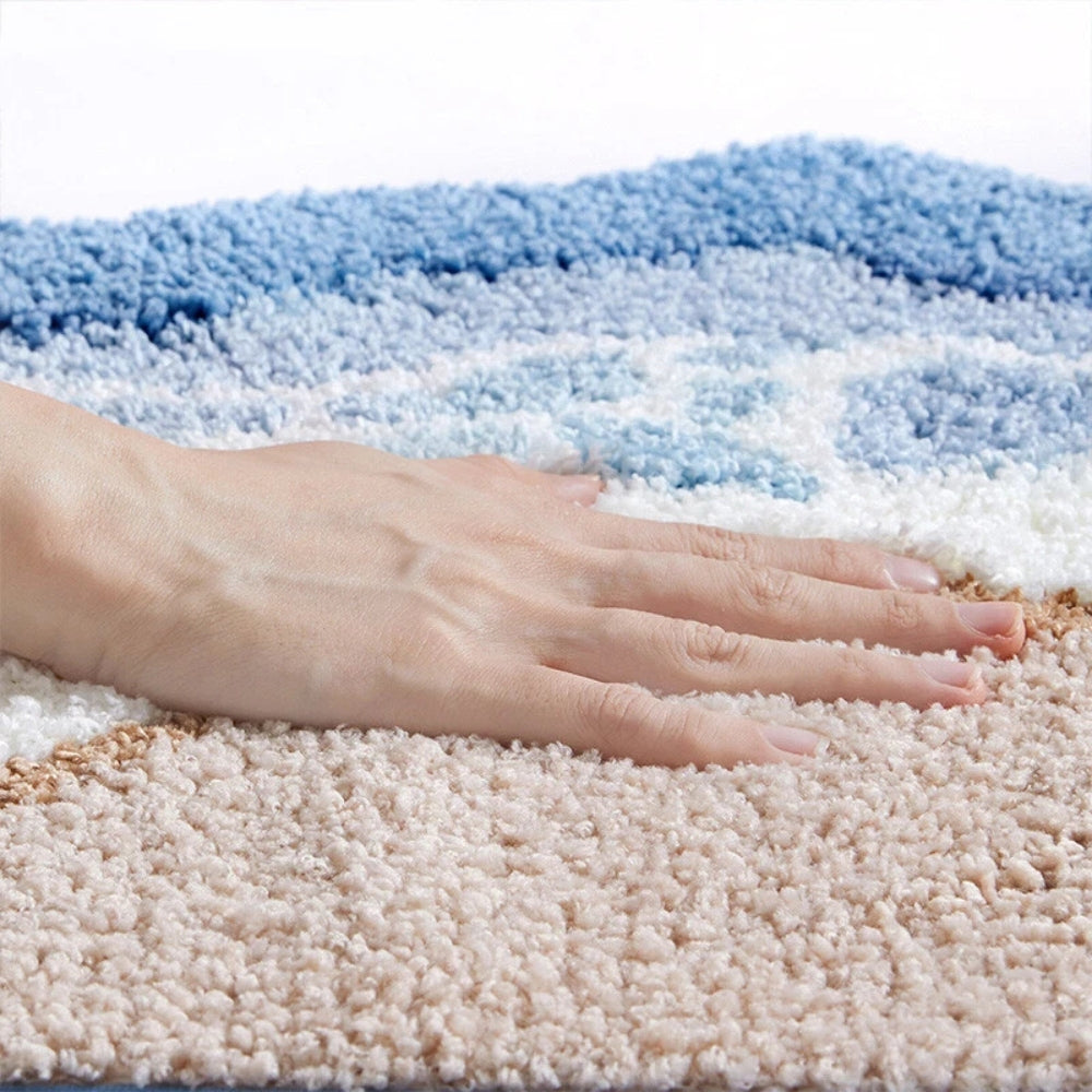 Seaside Footprint Bath Rug