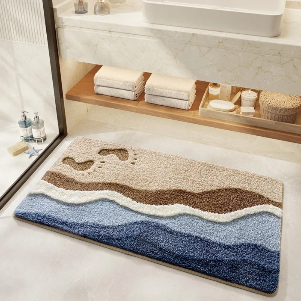 Seaside Footprint Bath Rug