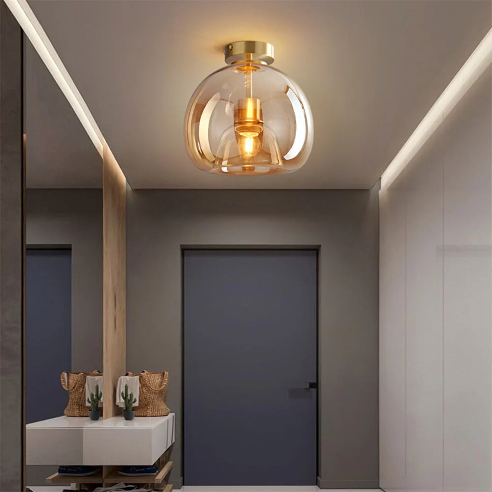 Glass Globe Ceiling Light