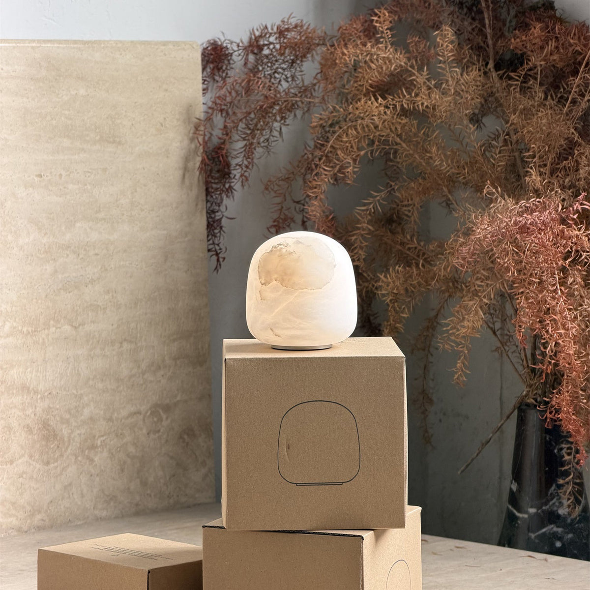 Snowflake Alabaster Table Lamp