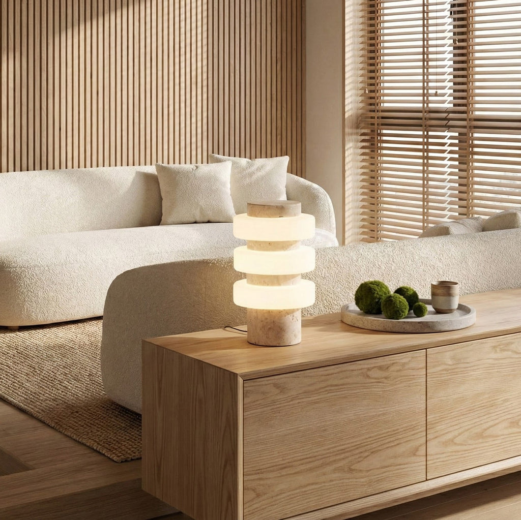 Strata Marble Glass Table Lamp