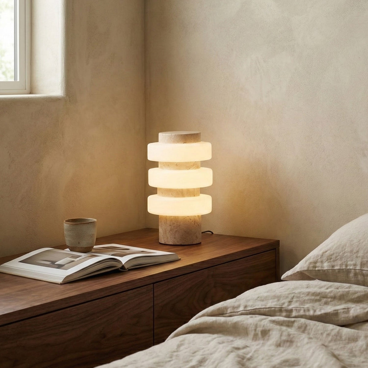 Strata Marble Glass Table Lamp