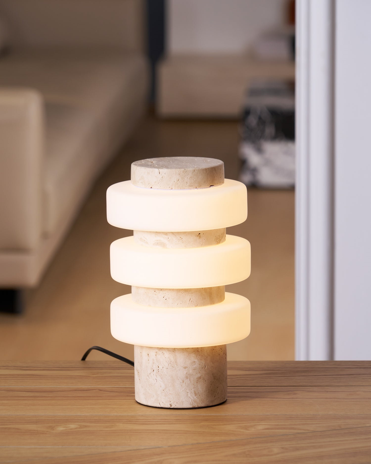 Strata Marble Glass Table Lamp