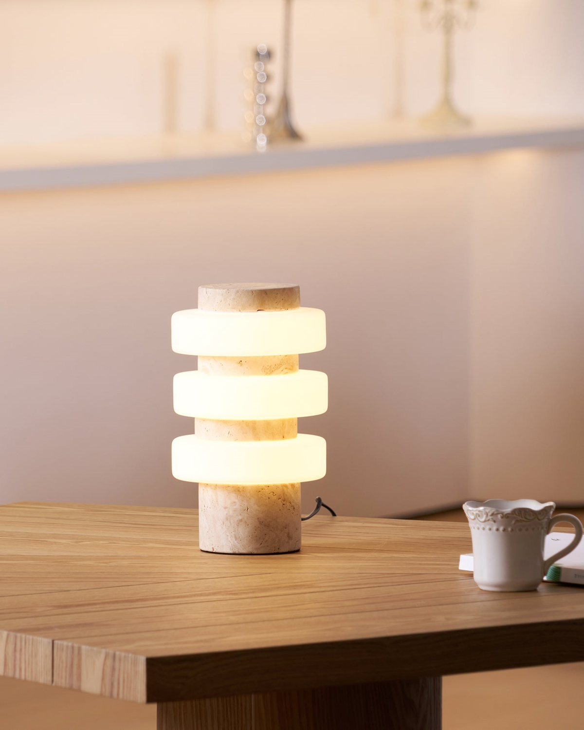 Strata Marble Glass Table Lamp