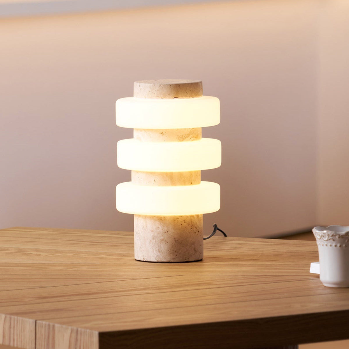 Strata Marble Glass Table Lamp