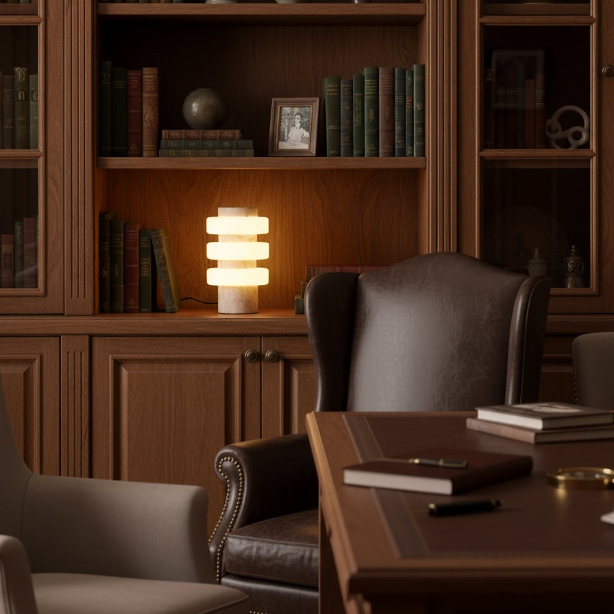 Strata Marble Glass Table Lamp