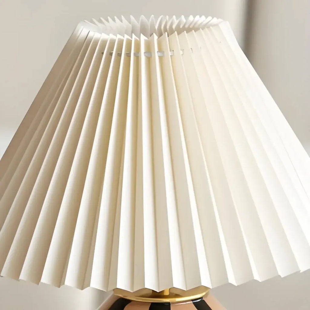Sylara Pleated Fabric Glass Table Lamp